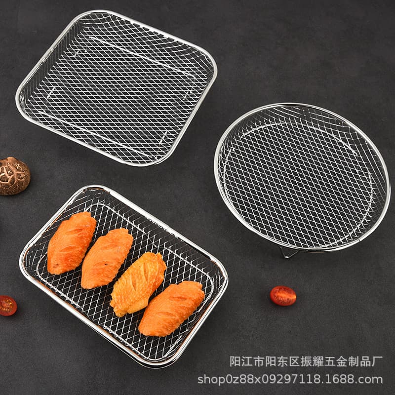 Multi-function Air Fryer 304 Stainless Steel Edged Craft Accessories Grill Steamer Rack Multi-layer Universal Kitchen Utensil