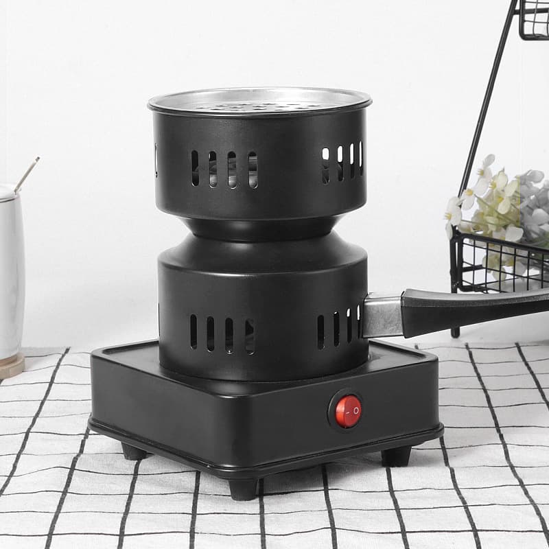 500W Round Charcoal Stove, Electric Stove, Water Heater with Handle and Outlet, Outdoor High-Efficiency Water Boiler