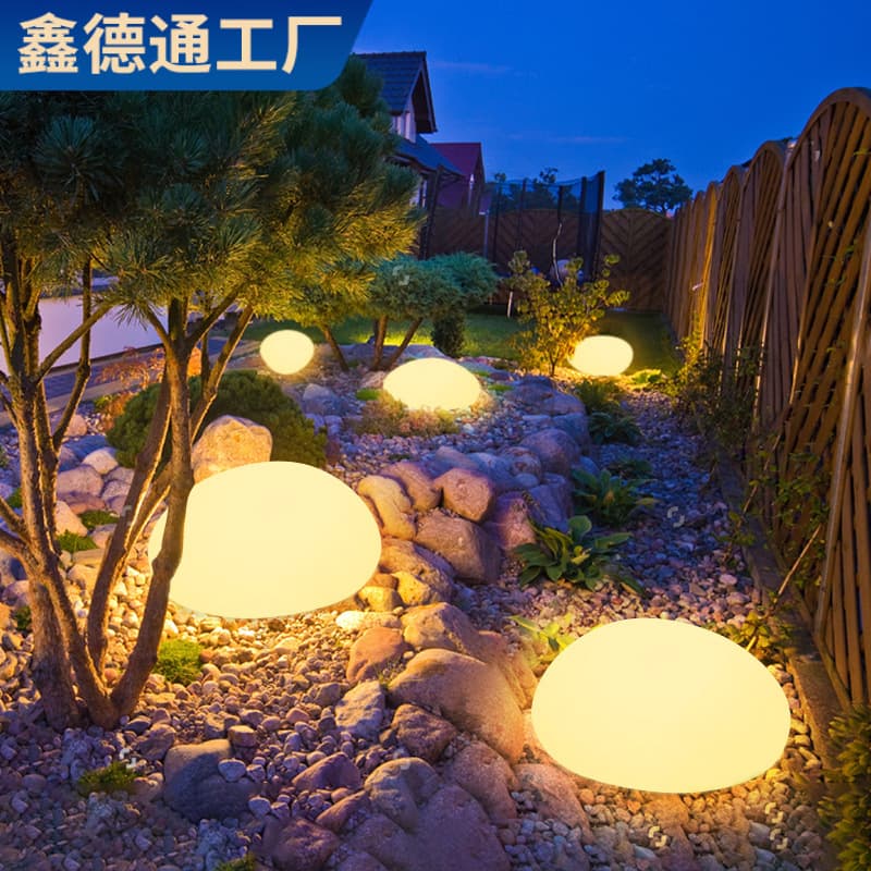 Decorative Solar Powered Pebble Lights Commercial Landscape Illumination LED Lights for Villa Garden Hotel Camping