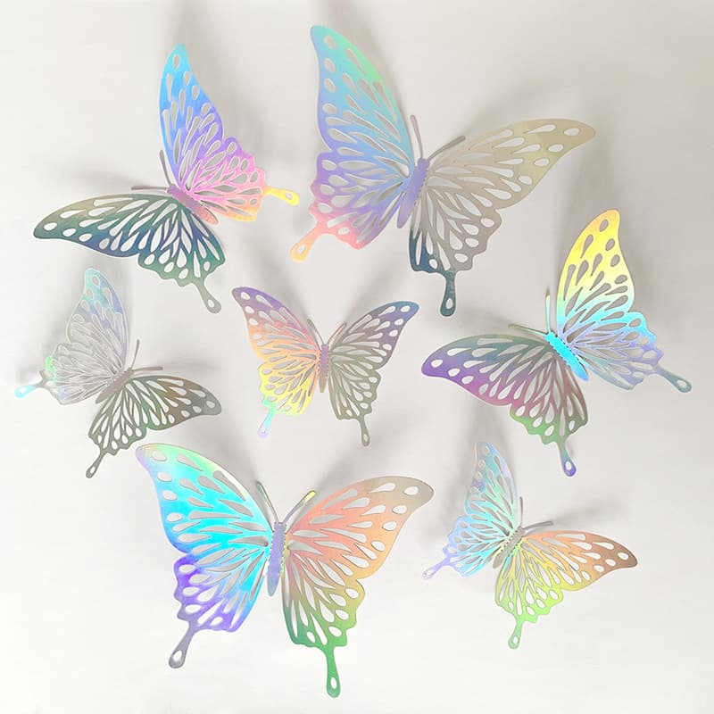 12-Pack Hollow Butterfly Wall Stickers 3D Festive Home Christmas Decoration Stickers