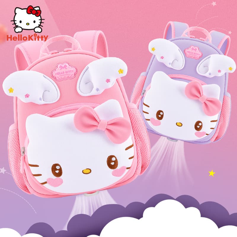 Adorable Hello Kitty Princess Backpack for Kindergarten Girls Aged 1-3 Cute Children's Bag Breathable Waterproof Wear-resistant