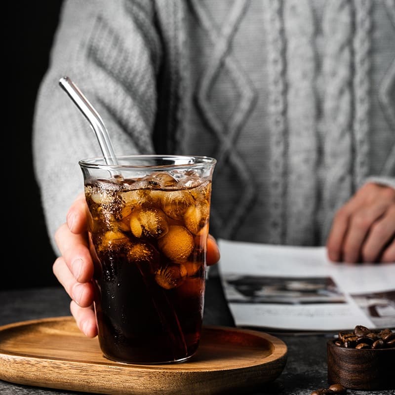 Heat-resistant Iced Americano Coffee Cup Glass Cup High Temperature Resistant Transparent Glass Water Cup Iced Latte Cold Drink Cup Wide Mouth