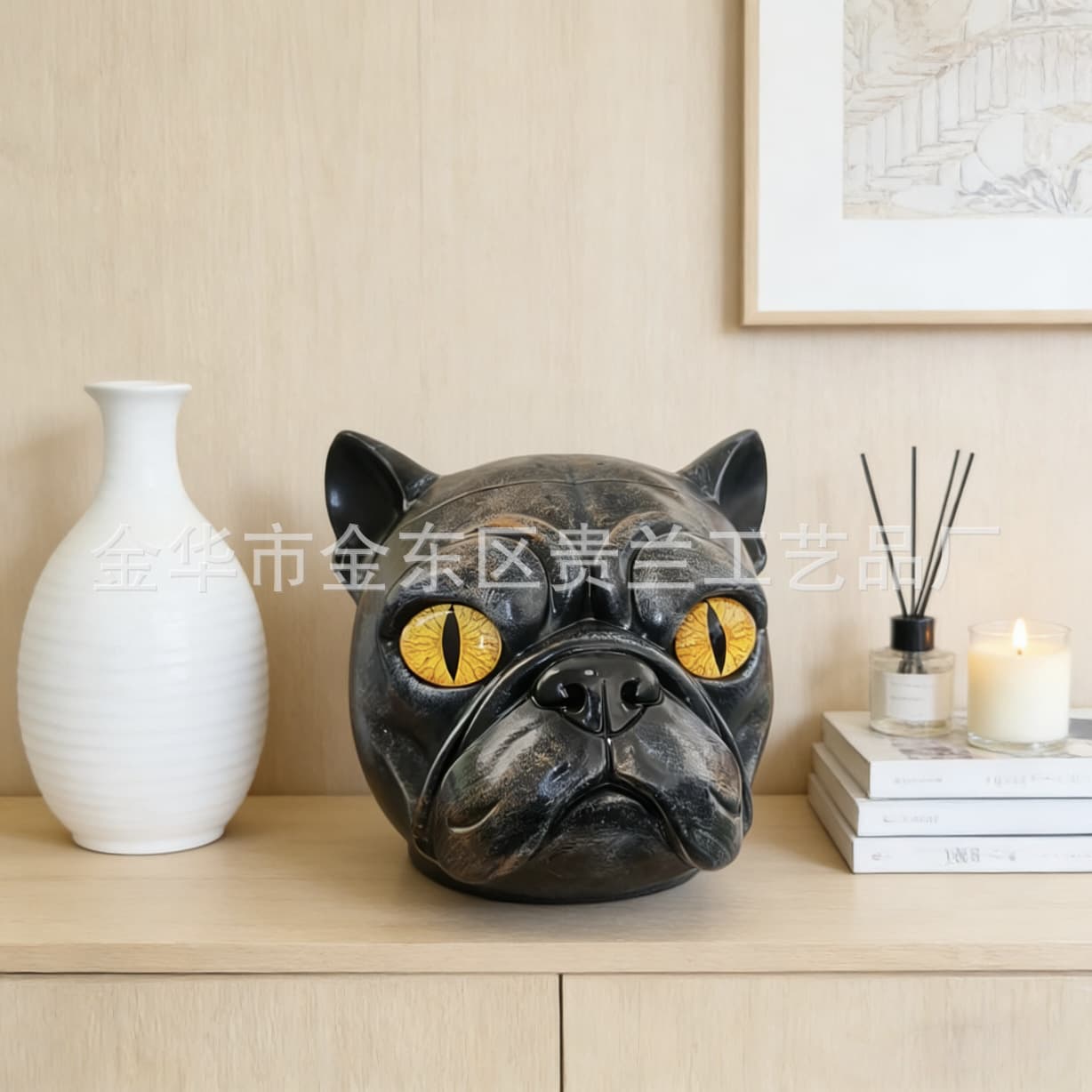 New Cross-Border Product Luxurious Black Dog Ornament Premium Resin Black Dog Decoration