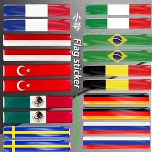 3D Epoxy Scratch Decal Sticker Set - Reflective Strip Motorcycle Stickers with Country Flags J128