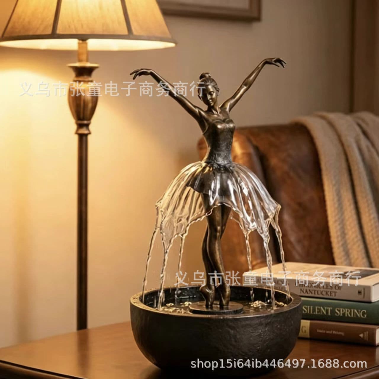 Elegant Ballerina Tabletop Water Fountain