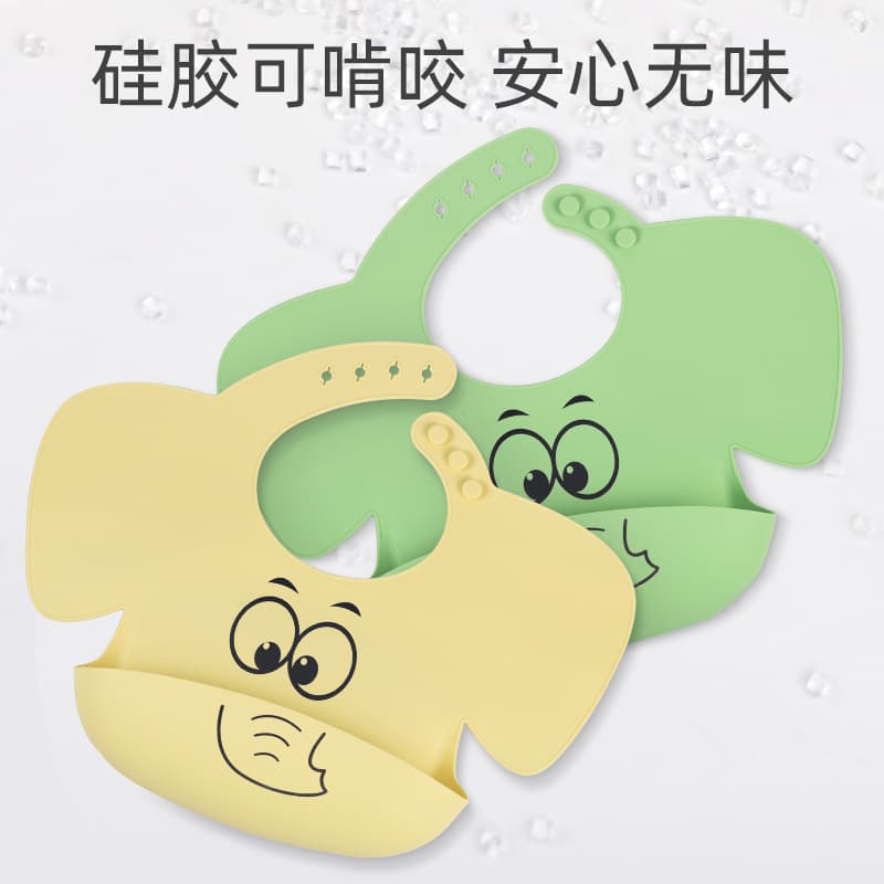 Baby Feeding Set Silicone Baby Bib Toddler Eating Bib Infant Food Drool Bib