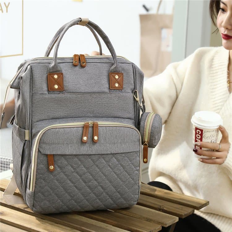 Korean Style New Mom Diaper Bag, Fashionable Multi-Purpose Large Capacity Foldable Travel Backpack