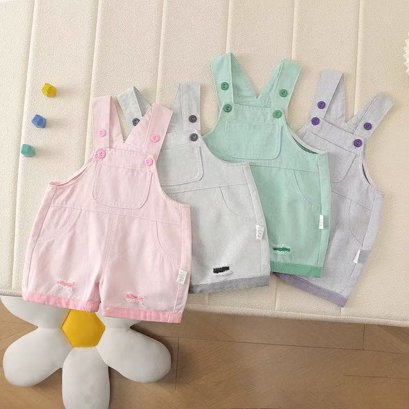 Baby Toddler Soft Denim Overalls New Style Spring Autumn Fashionable Colorful Denim Overalls