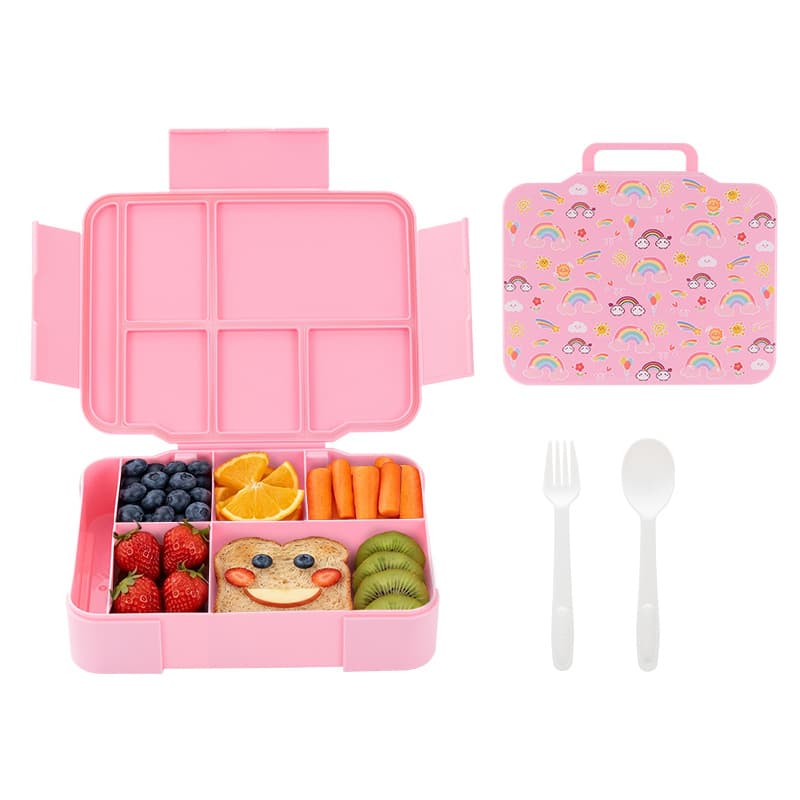 Cross-border Best-selling Kids Student Compartment Sealed Bento Box Microwave-safe Lunch Box for Office Workers with Cutlery