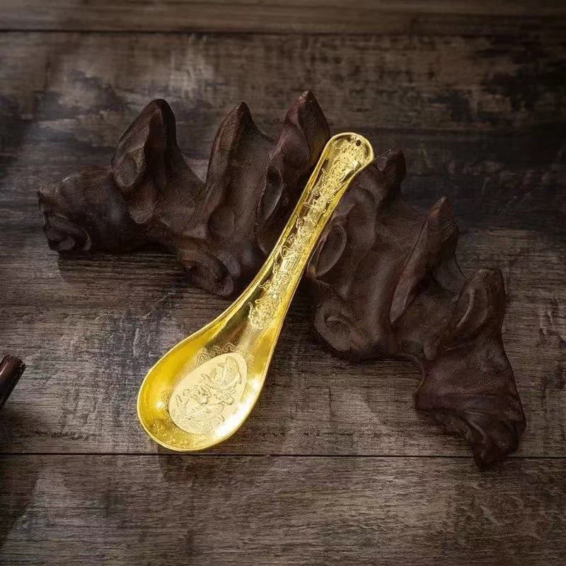 Factory Direct Metal Craft Gift: Baifu Bowl, Chopsticks, Spoon Three-Piece Set with Pisces Bowl Wooden Box