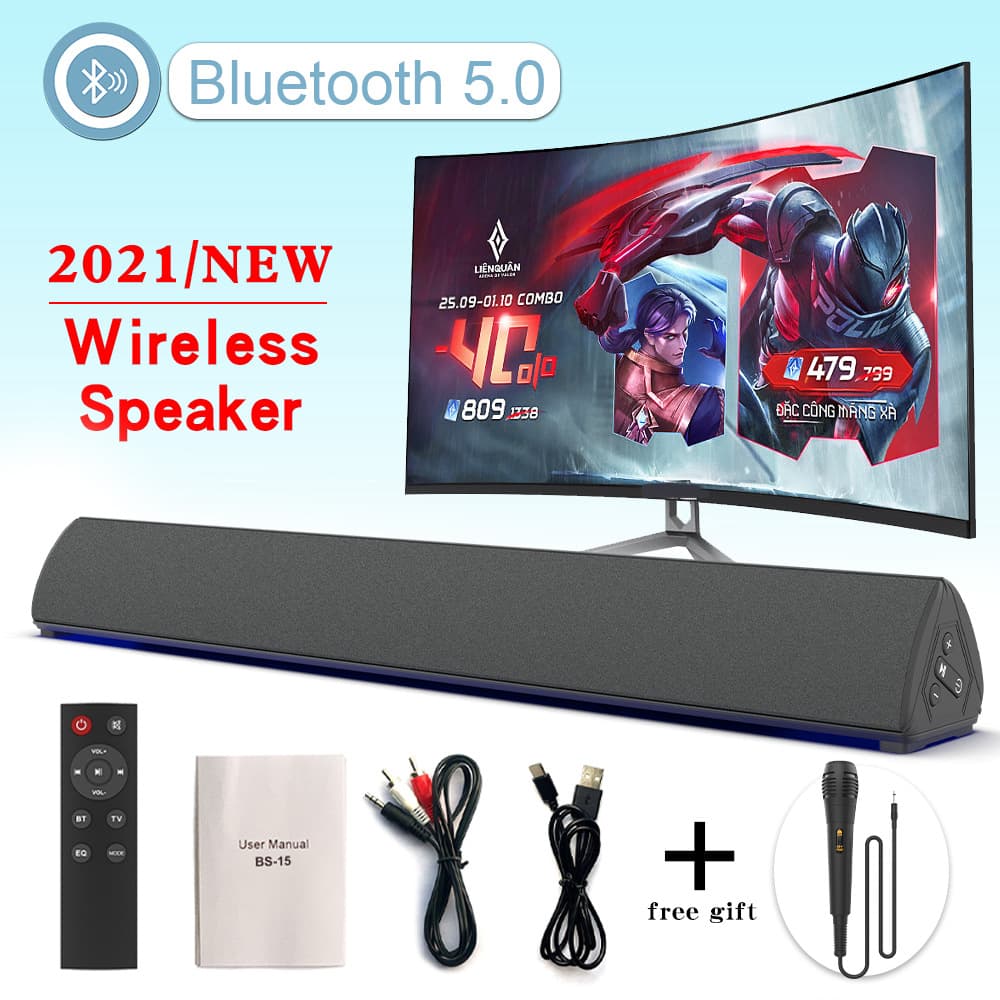 New Cross-Border 3D Surround Home Theater Bluetooth Speaker KTV Atmosphere Light Soundbar Bluetooth Soundbar