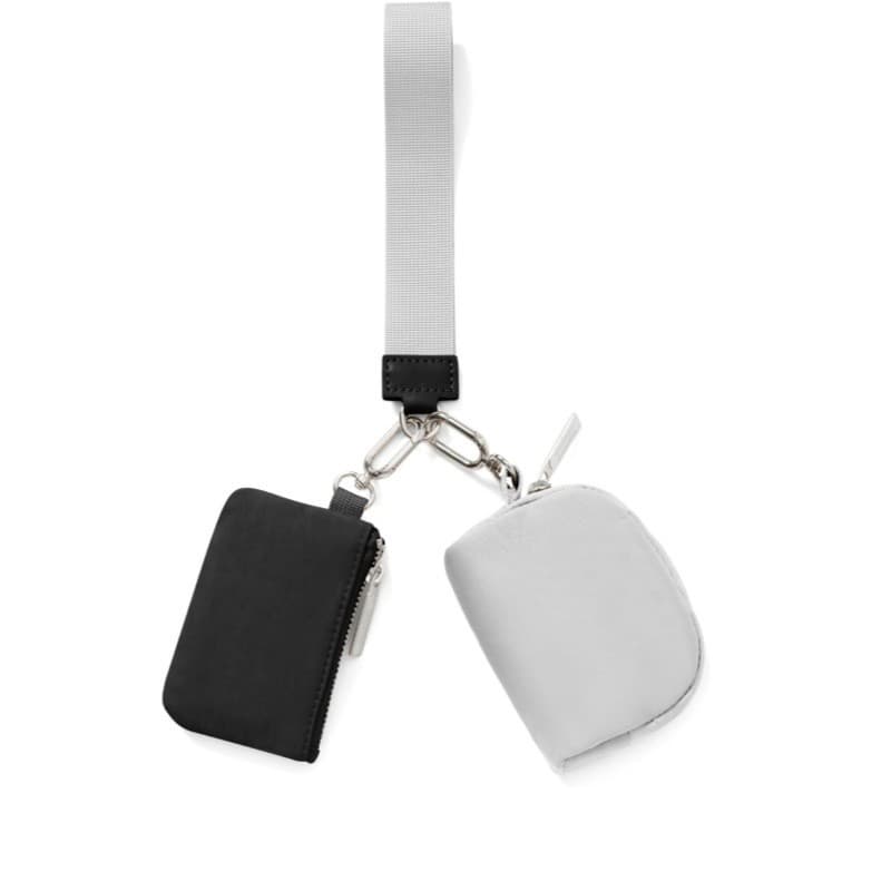 Cross-border in-stock lulu-style women's wrist bag, portable minimalist bank card mini coin purse key holder