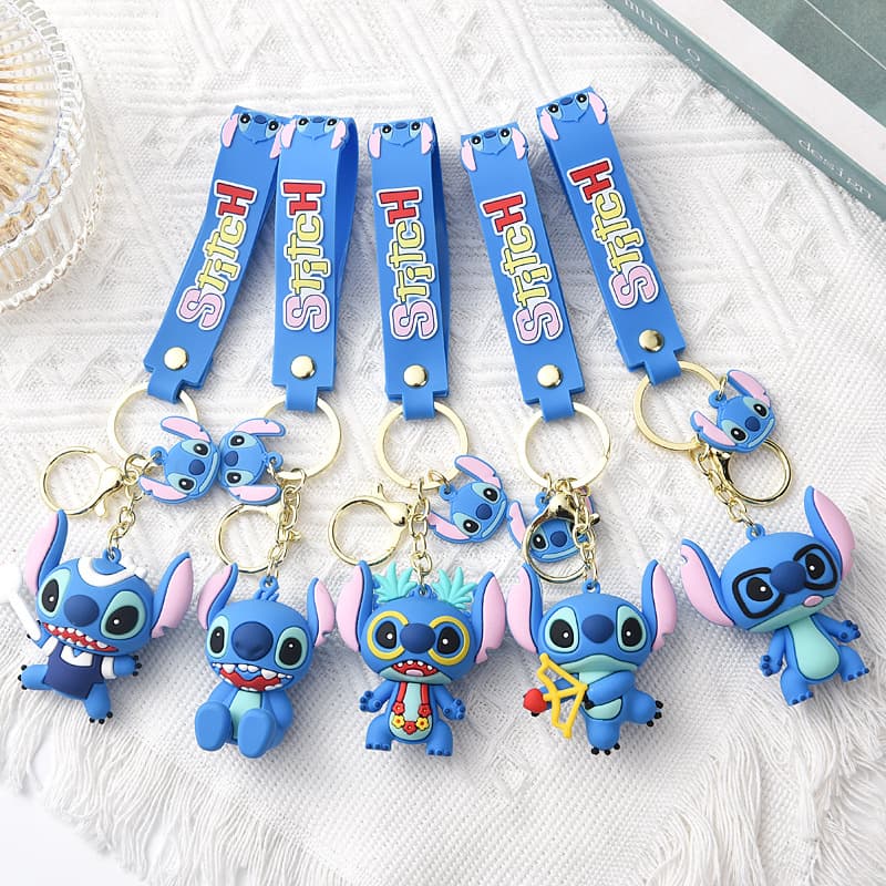 New Stitch key chain pendant soft glue cartoon car bag key chain Stitch three-dimensional doll pendant