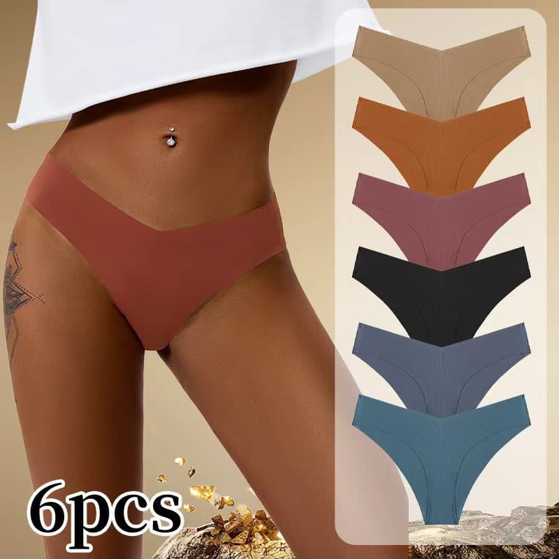 Bikini Fitness Triangle Panties for Women, Seamless Ice Silk Low-Waist Quick-Dry Sports Underwear, Solid Color