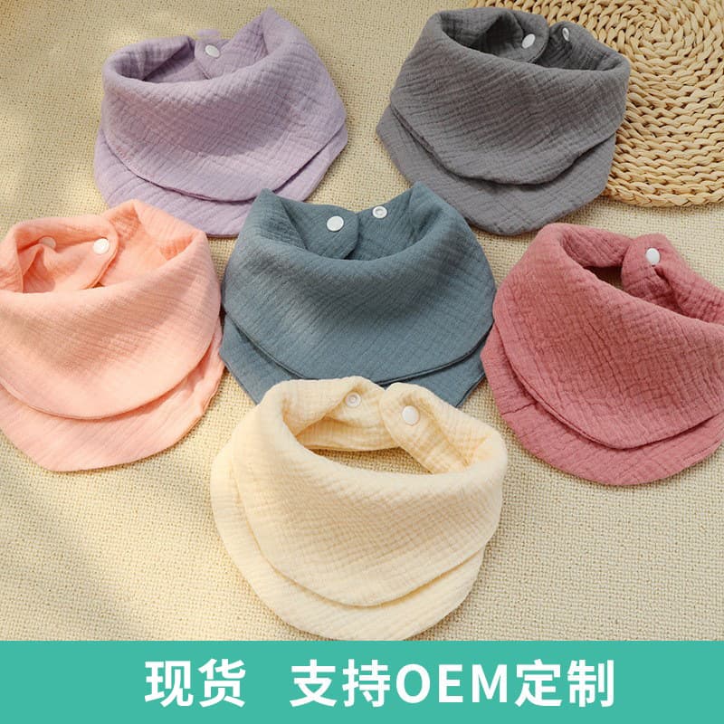 Baby Summer Triangle Scarf Cotton Muslin Bibs Feeding Towels for Newborn Toddlers Children Eating Waterproof Dirty Proof