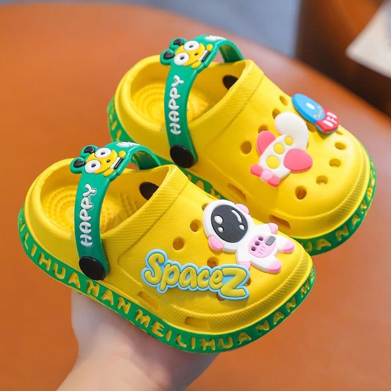Children's Summer Slippers, Cute Cartoon Soft Sole Non-Slip Indoor Clog Sandals for Girls and Boys, Baby Home Shoes