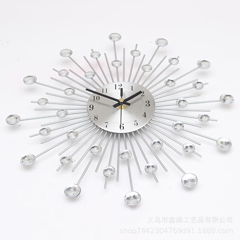 Creative Wrought Iron Metal Wall Clock Living Room Home Decor Quartz Clock Amazon Cross-border Trade Factory