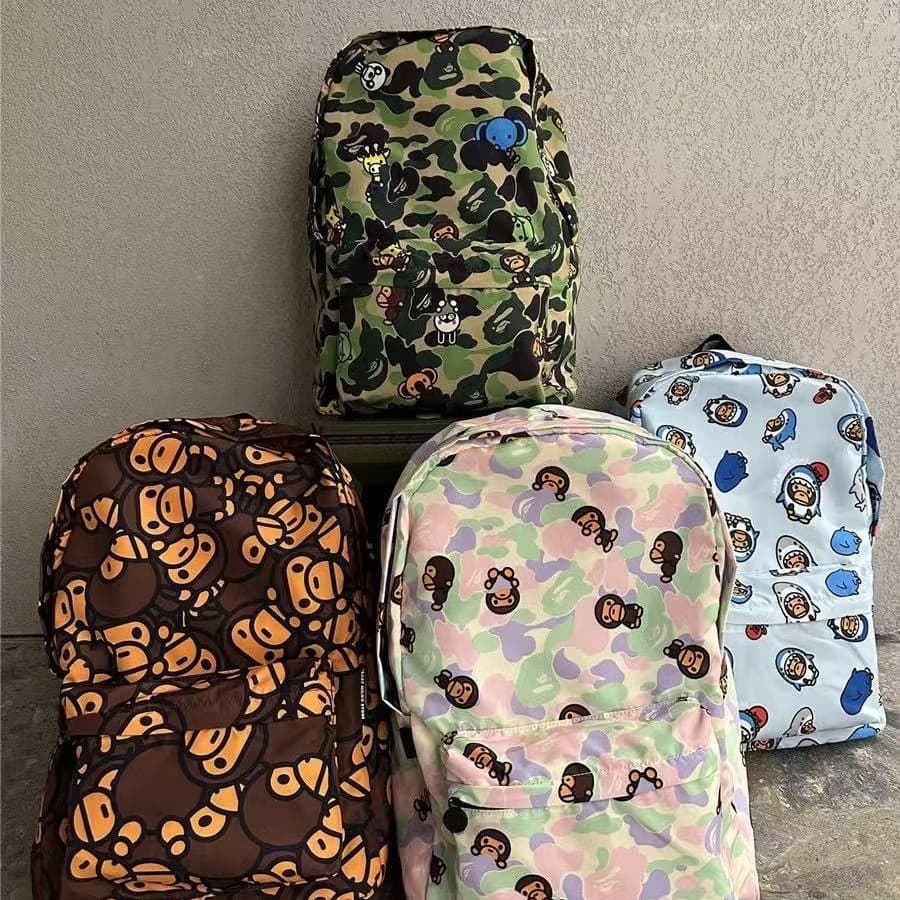 BEAD BABY Cartoon Cute Little Monkey Animal Casual Backpack School Bag Large Size