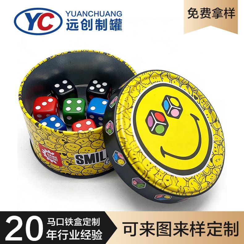 Original Custom Hot Selling Tin Dice Toy Canister Holiday Gift Cartoon Small Toy Block Storage Tin Box