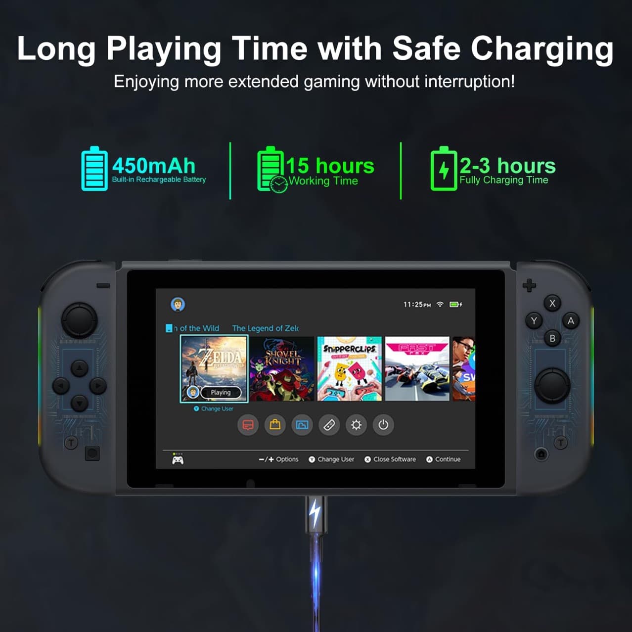 Compatible with Nintendo Joy-Con Light-Up Mini Controller for Switch OLED Wireless Bluetooth Left/Right Motion Sensing
