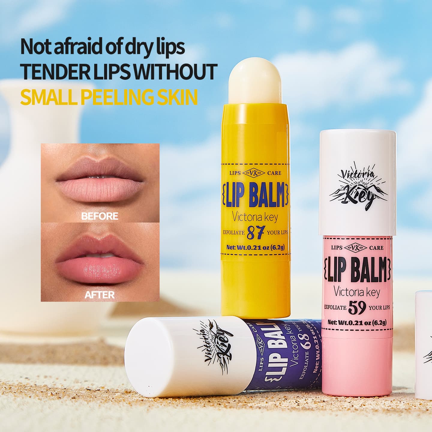 Cross-border hot-selling Brazilian Kiss lip balm, moisturizing, moisturizing and pink, showing good complexion and anti-drying digital lip balm