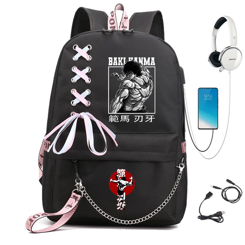 Anime Baki Cartoon School Backpack Oxford Cloth Student Fashion Trendy Backpack Cross-border Dropshipping 0701-8
