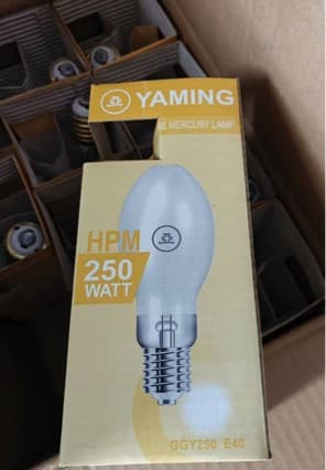 Yadeng Yaming Self-Ballasted Fluorescent High-Pressure Mercury Lamps 125W 160W 250W 450W Self-Ballasted Mercury Lamps Ultraviolet