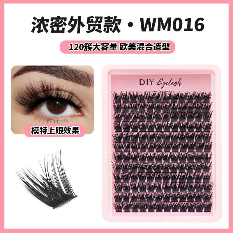 European, American and Asian Barbie's thick single cluster twelve rows of WM016# segmented self-grafted eyelashes to enlarge the eyes on camera