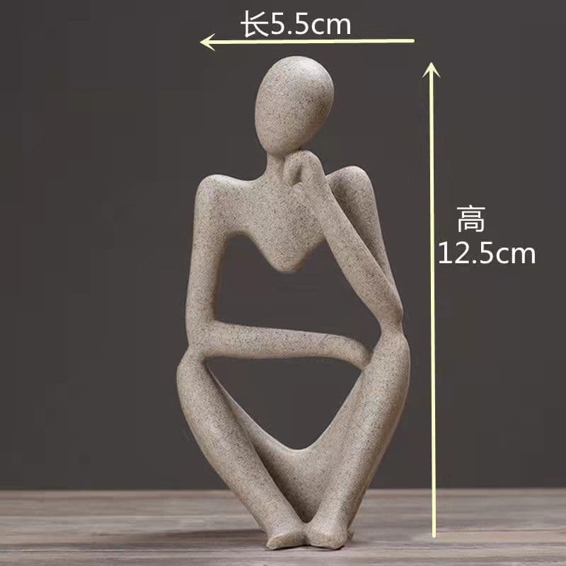 Cross-border Abstract Meditation Designer Resin Figurine Home Decor Abstract Set Craft Ornament