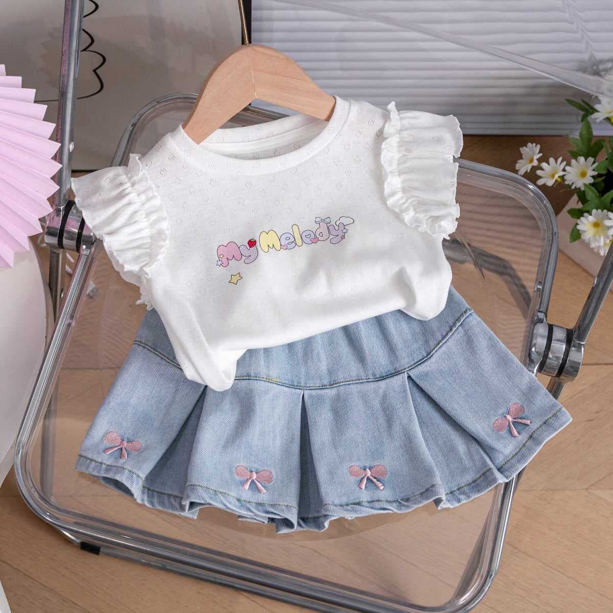 Adorable Bow Denim Dress for Girls Summer 2026 New Trendy Children's Denim Dress