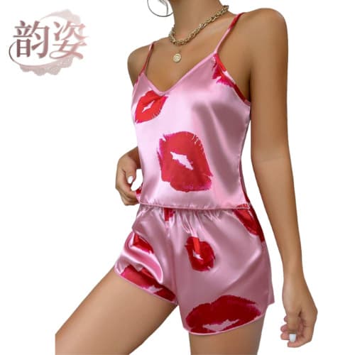 New Cross-Border Strap Women's Loungewear Fall/Winter Sexy Set Source Factory Lingerie Wholesale