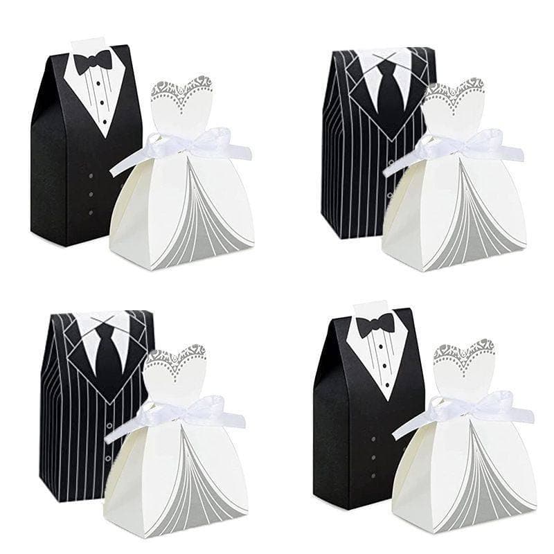 Western Wedding Candy Box for Groom, Bride, and Bridesmaid, Double-Breasted Multi-Style Dress Gift Box, European-Style Wedding Favor