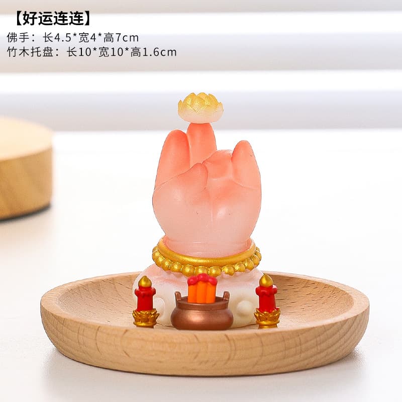 Trending Buddha Hand Office Desk Stress Relief Figurine, Cute Chubby Buddha Hand Gift, Lucky Lotus Decor