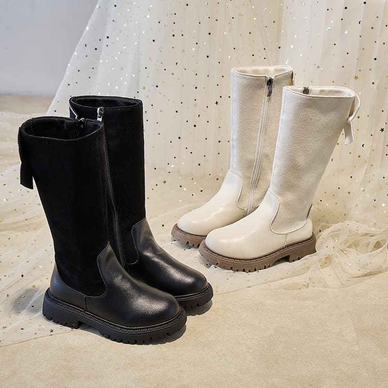 2026 New Single Boots White Stylish Children Boots Girls Long Boots High Boots Princess Long Boots Little Girl Boots