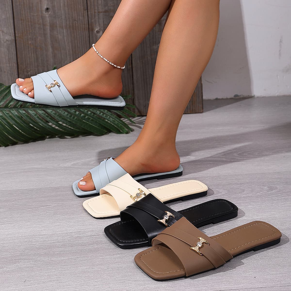 2026 Summer Plus Size Women's Slippers Cross-border New Flat Sandals Women's Export Hot Selling Plus Size Slippers