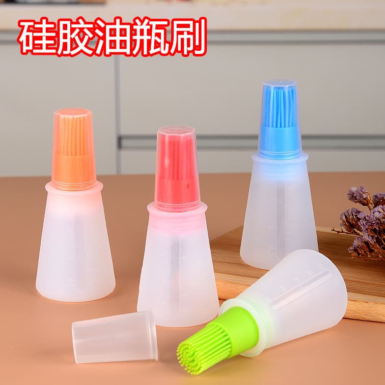 Cross-border silicone oil brush with lid, high-temperature resistant outdoor grill brush, baking spatula special in-stock