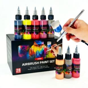 28-Color Fine Tip Airbrush Acrylic Paint Set Water-Based Model Paint for Figure Coloring DIY Airbrush Painting