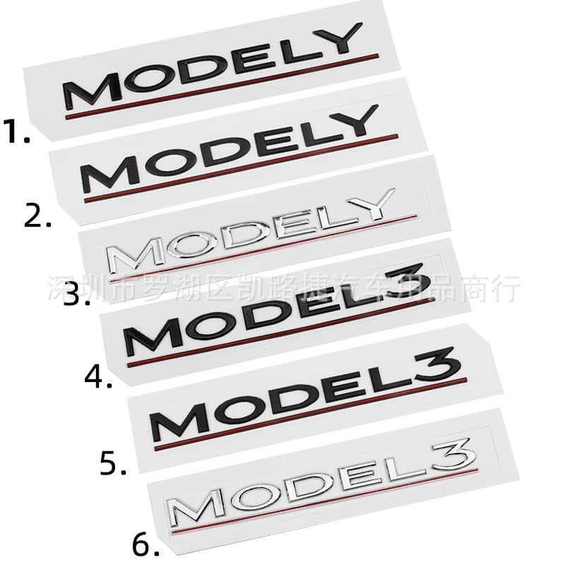 Compatible with Tesla emblem sticker modification for Model 3/Y rear badge red line decorative exterior accessory