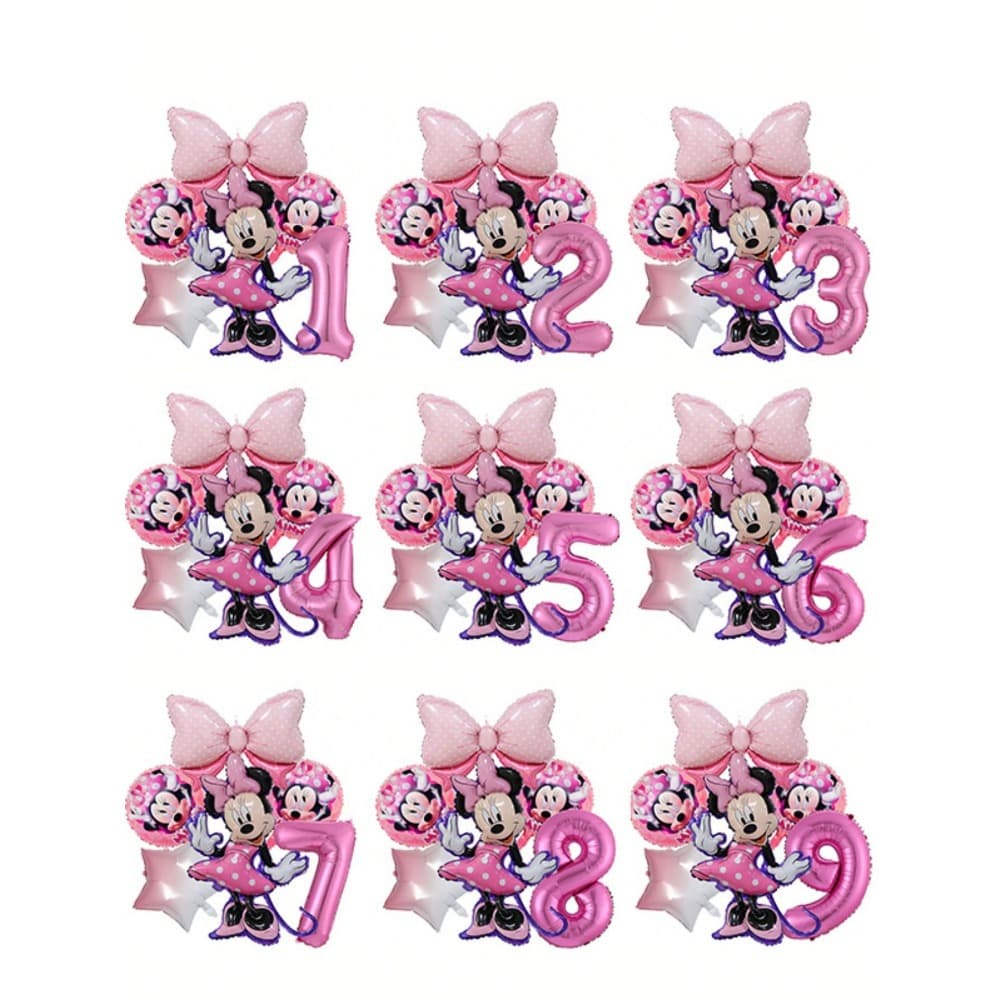 Cross-border cartoon standing Mickey and Minnie latex balloon set Mickey Mouse children's birthday theme party balloons