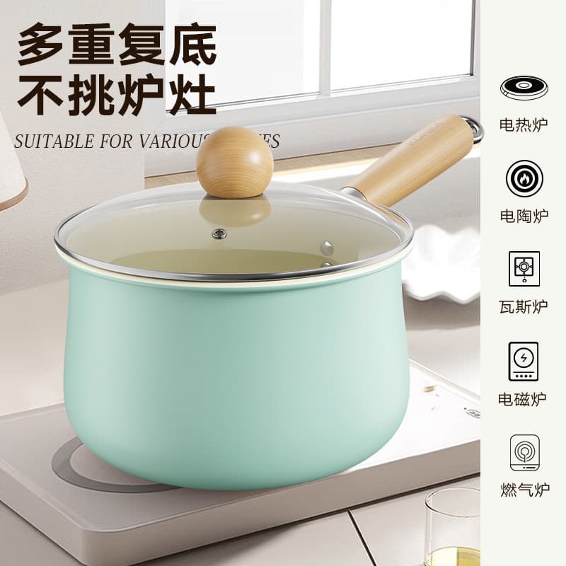 Ceramic small milk pot for home use, baby food pot, universal ceramic non-stick saucepan for stovetops