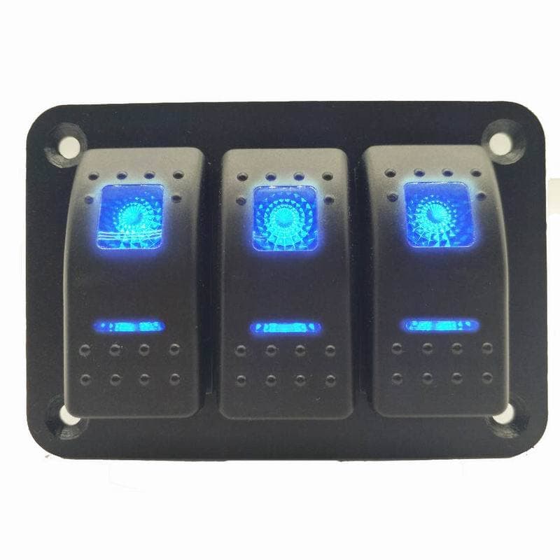Factory Direct 12V/24V Illuminated 3 Gang Rocker Switch Panel with LED Lights for Car Truck Marine Boat