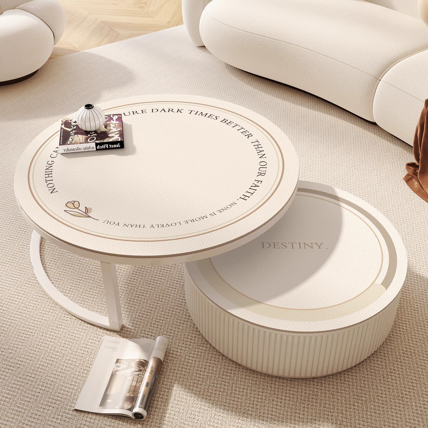 Round Coffee Table Mat Light Luxury High-End Small Round Table Mat Household Waterproof Oil-Proof Dining Table Mat Living Room Coffee Table Tablecloth