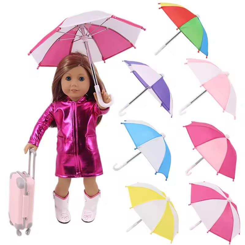 Kids Toy Umbrella Princess Umbrella Children's Umbrella Long Handle Umbrella Rain or Shine Lace Trim Sun Protection