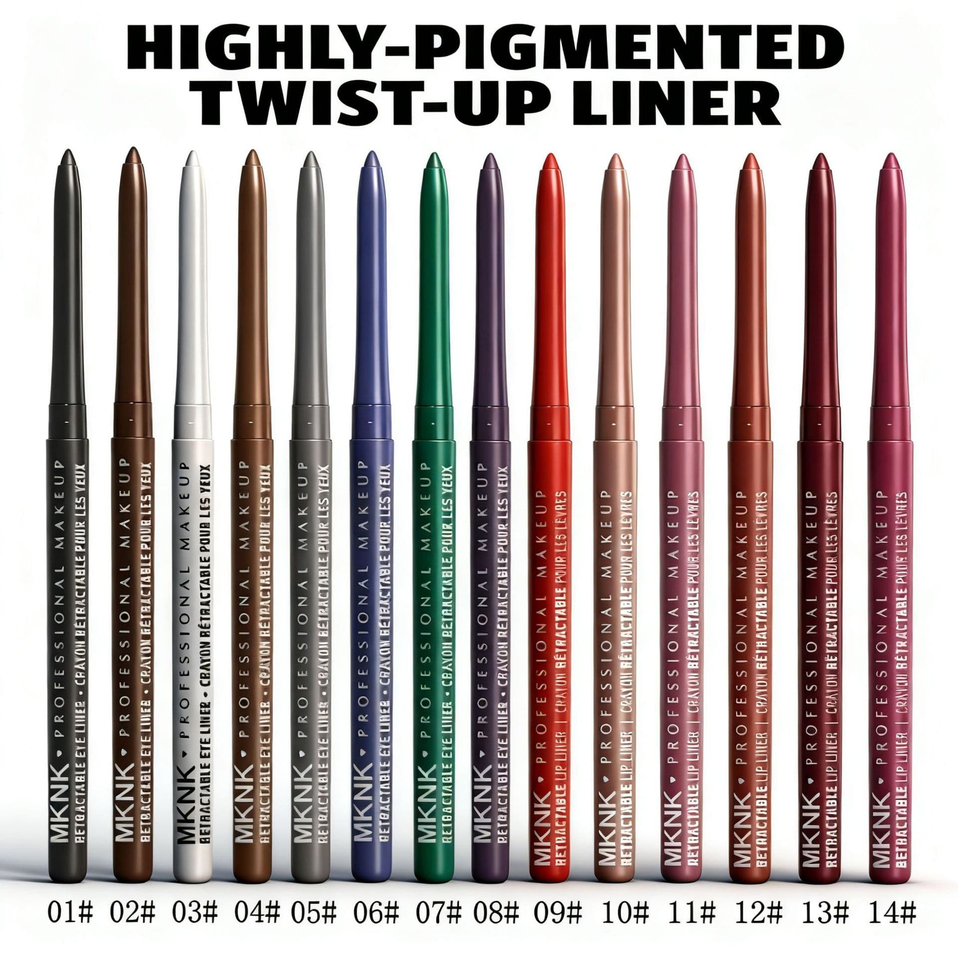 MKNK Automatic Retractable Eyeliner Gel Pencil, a popular cross-border beauty product, is easy to apply and provides subtle color.