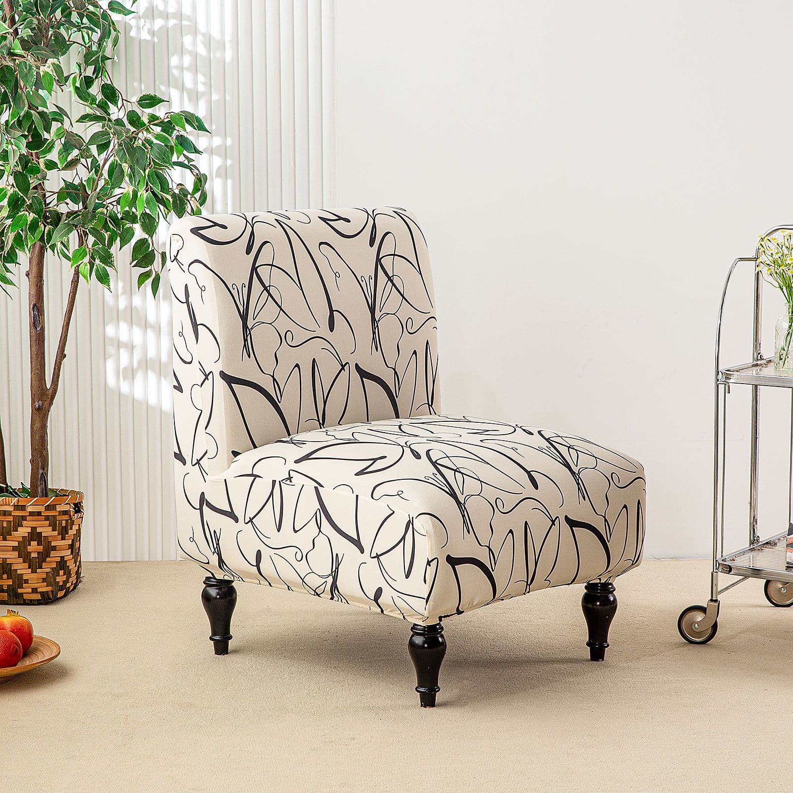 New Cross-Border Stretch Armless Sofa Cover Small Single Chair Cover Washable Home Low Chunky Chair Cover Universal