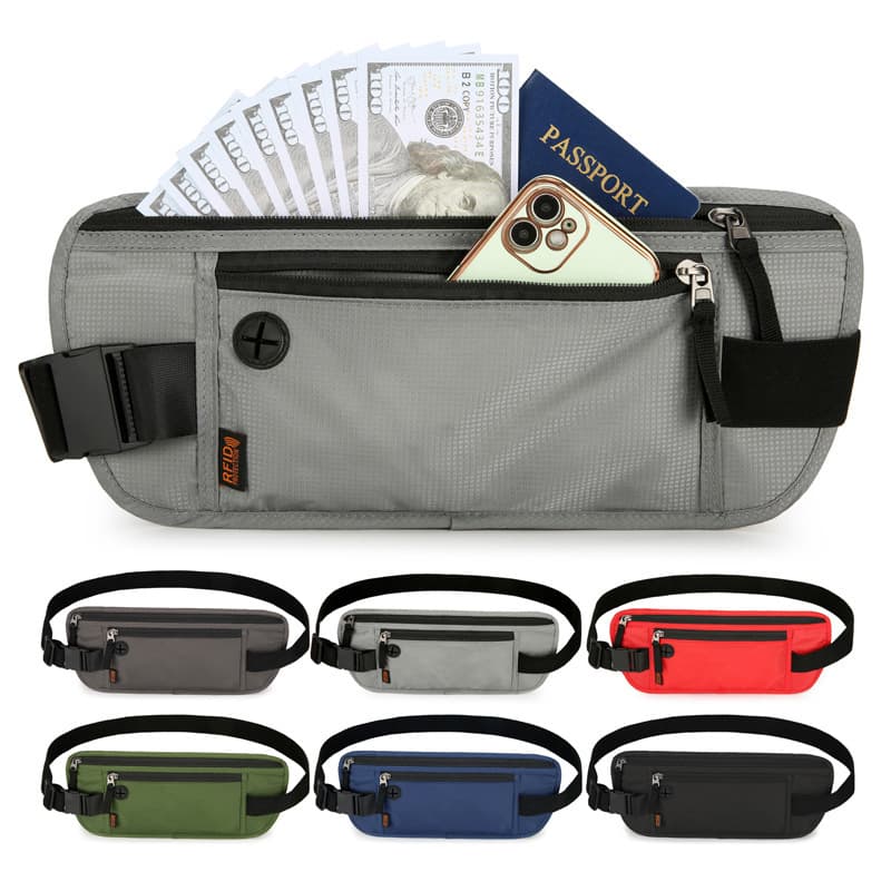 Cross-Border New Sports Running Waist Bag, Outdoor Multi-Functional Fitness Bag, Large Capacity, Splash-Proof, Personal Mobile Phone Waist Bag