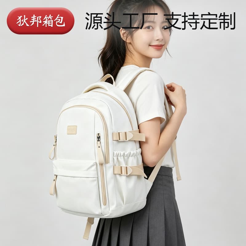 Backpack 2026 New Style Solid Color Simple High School Student Backpack Junior High School Student Bookbag Unisex Travel Backpack