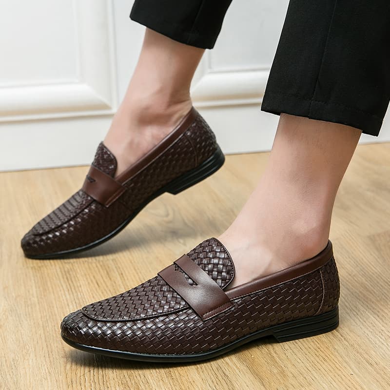 Oversized Men's Classic Woven Loafers Versatile Casual Men's Cross-border Outdoor Men's Loafers Driving Shoes