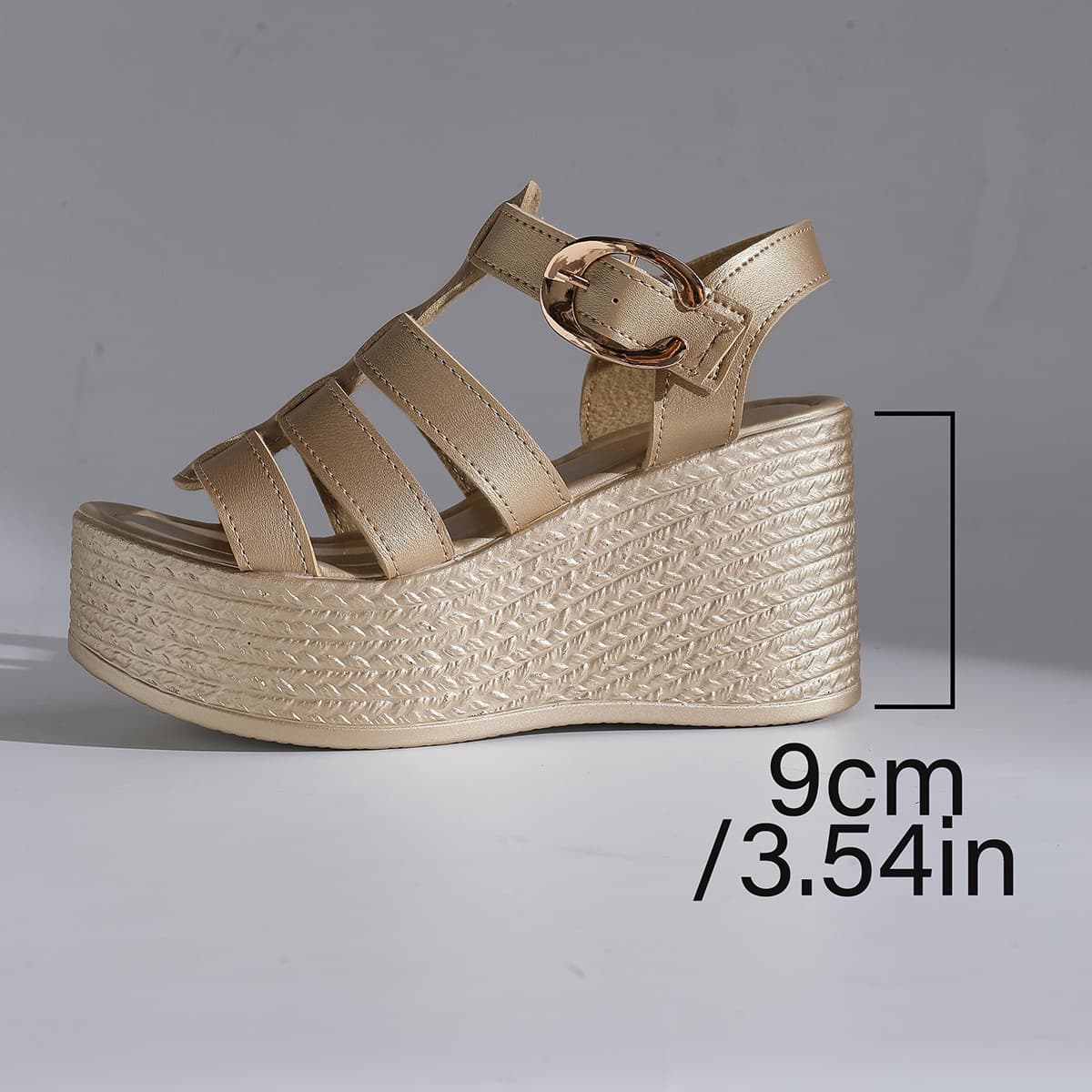 New European and American Cross-Border Roman Sandals, Summer Fashion High Heel Thick Sole Women's Shoes, Wedge Heel Wholesale Large Size