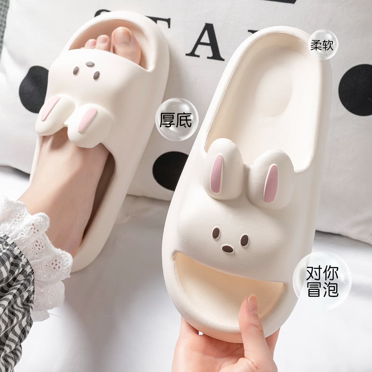 Unisex EVA Indoor Slippers Home Bathroom Anti-Slip Warmth Waterproof Thick Bottom Candy Colored Slippers for Men And Women